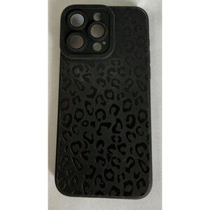 Plastic Black Animal Print Phone Case for iPhone 13 14 15 16 Pro Max